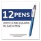 BIC Medium 1 mm Multi-Color Retractable Ballpoint Pen - Black/Blue/Green/Red Ink/Blue/White Barrel (12/Box)